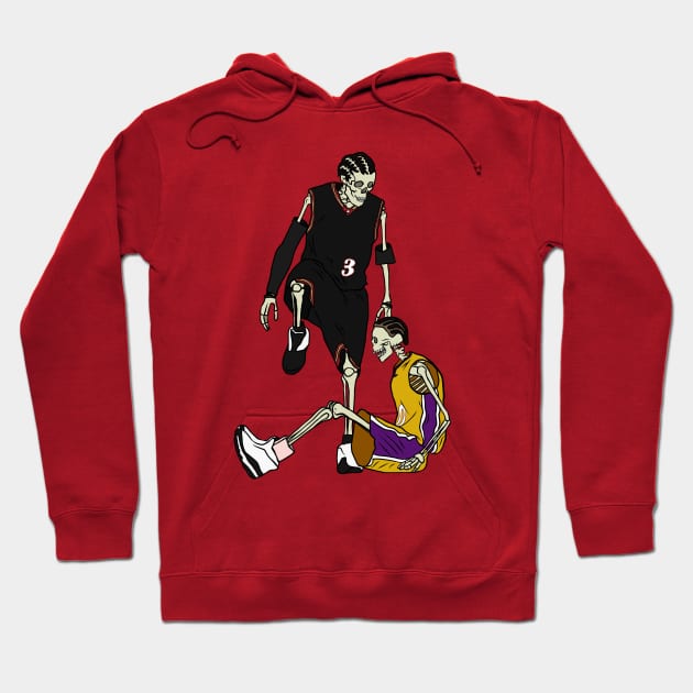 Skeleton Allen Iverson Steps Over Tyronn Lue Hoodie by rattraptees
